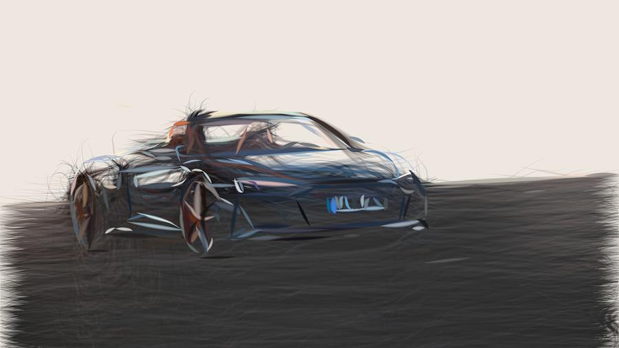Audi R81 Drawing Digital Art by CarsToon Concept