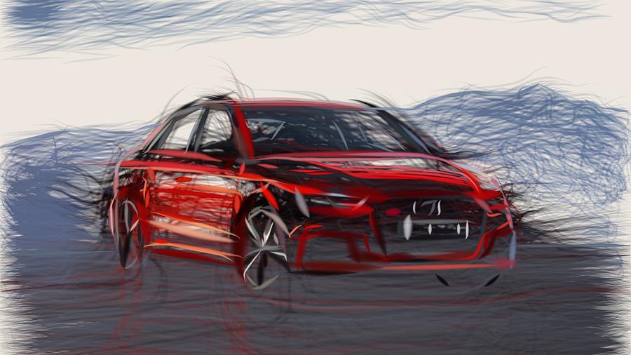 Audi RS3 Sedan Drawing Digital Art by CarsToon Concept - Fine Art America