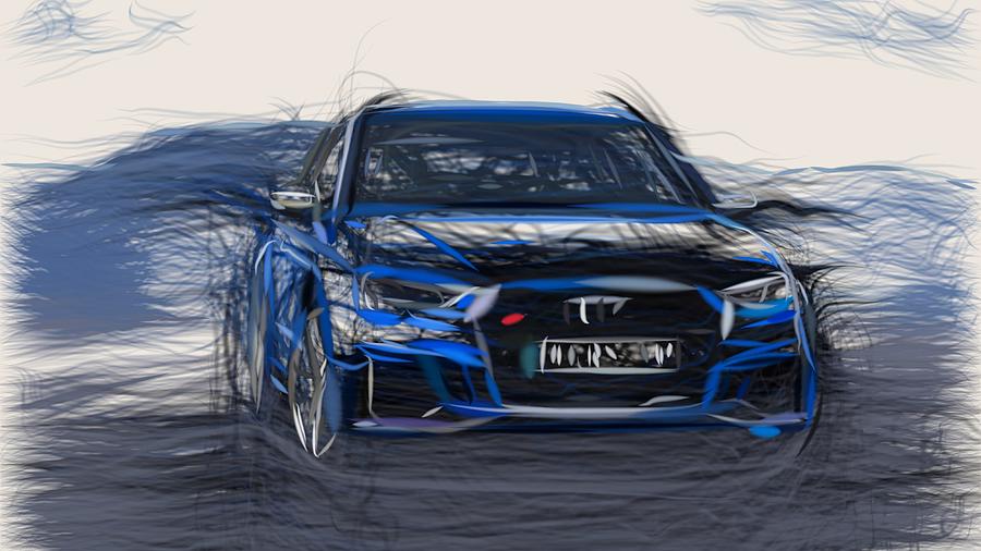 Audi RS3 Sportback Drawing Digital Art by CarsToon Concept - Fine Art  America