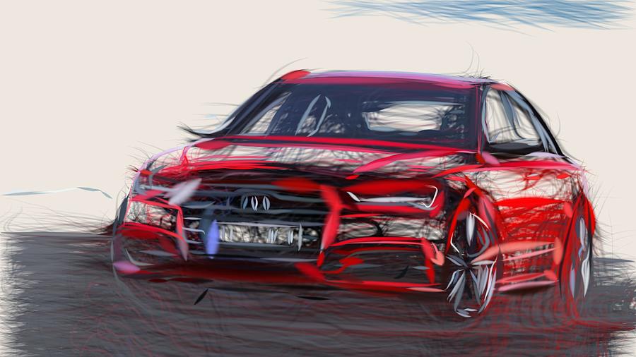 Audi S6 Drawing Digital Art by CarsToon Concept