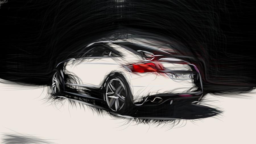 Audi TT RS Roadster Draw Digital Art by CarsToon Concept - Fine