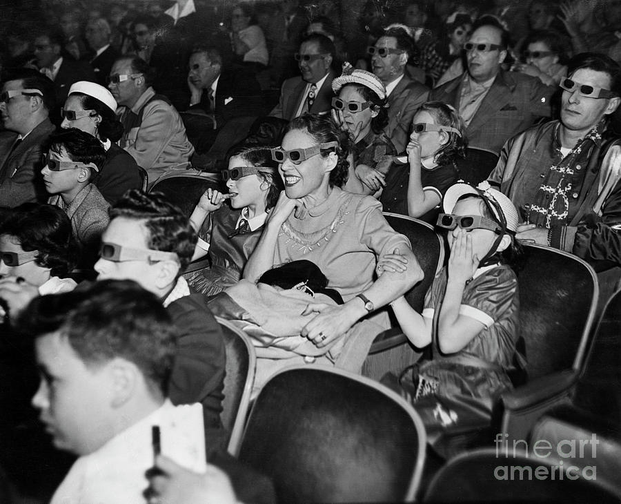 Audience Wearing 3-d Glasses Photograph by Bettmann