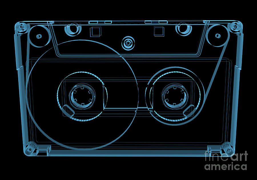 Audio Cassette Tape 3d Xray Blue Digital Art by X-ray Pictures
