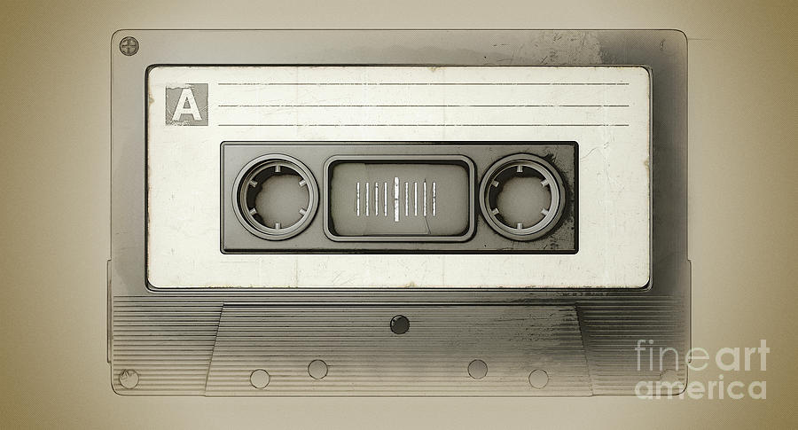 Music Digital Art - Audio Cassette Tape by Allan Swart