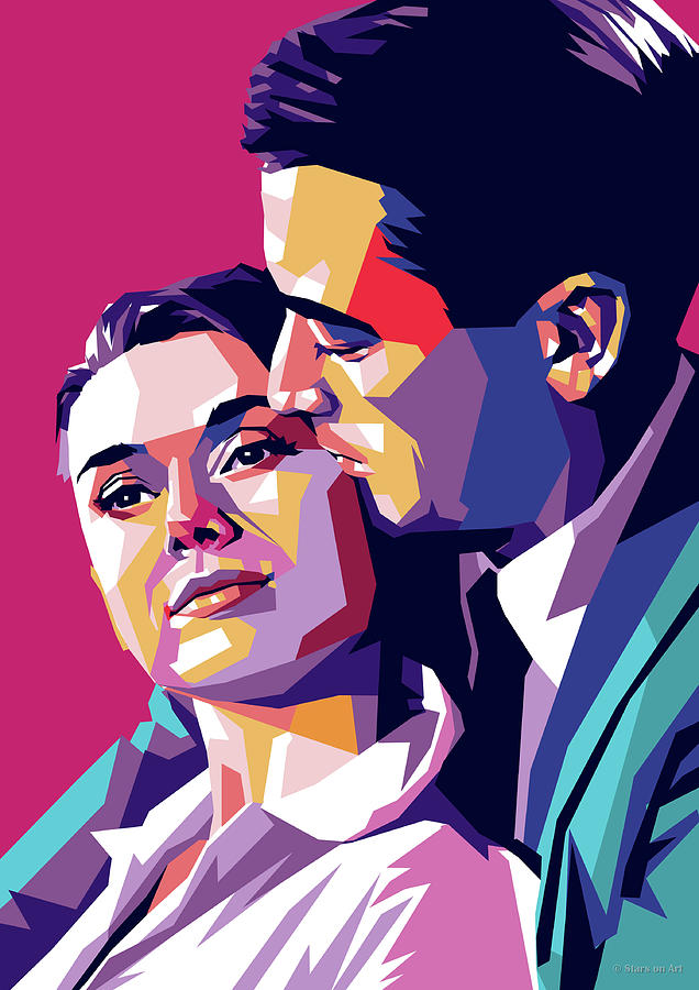 Gregory Digital Art - Audrey Hepburn And Gregory Peck by Stars on Art Gregory Digital Art - Audrey Hepburn And Gregory Peck by Stars on Art