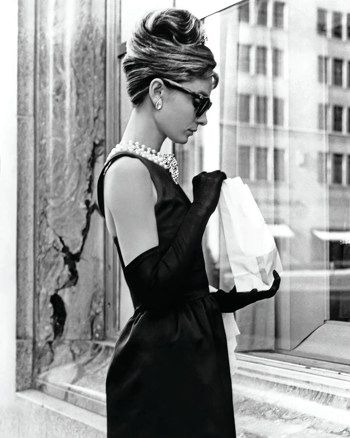Audrey Hepburn Breakfast at Tiffany Black and White 