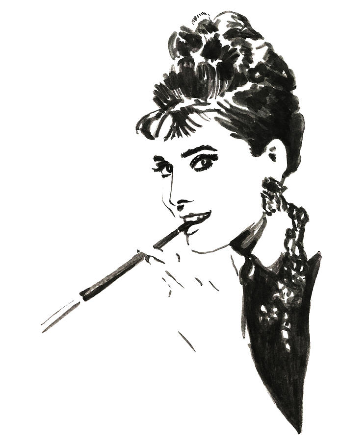 Audrey Hepburn Painting by Masha Batkova