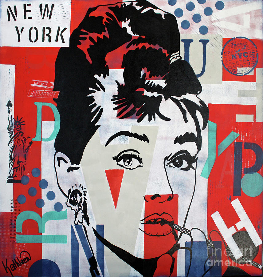Audrey Hepburn NYC Painting by Kathleen Artist PRO