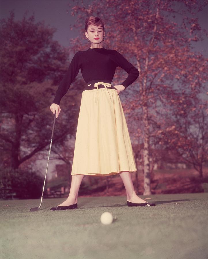 Audrey Plays Golf Photograph by Hulton Archive