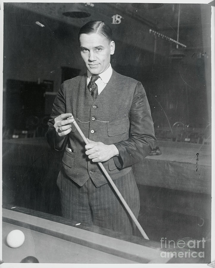 Augie Kiecknefer Playing Billiards Photograph by Bettmann