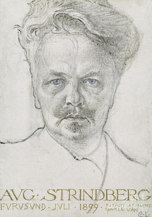 Typography Pastel - August Strindberg  by Carl Larsson