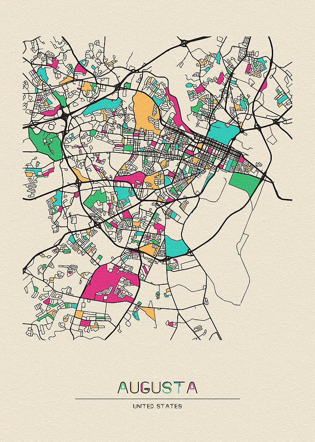 Augusta Georgia City Map Inspirowl Design 
