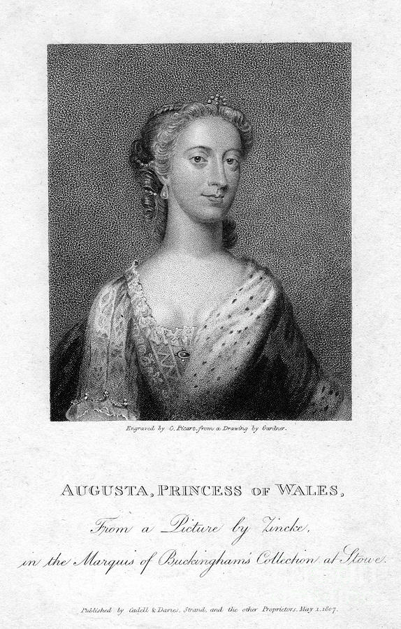 Augusta, Princess Of Wales, 1807.artist Drawing by Print Collector