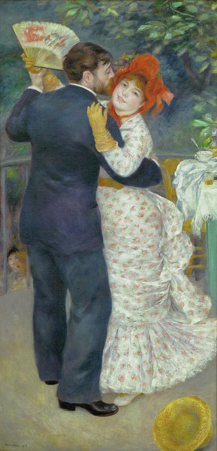 Pierre Auguste Renoir Painting - AUGUSTE RENOIR Danse a la campagne Country Dance. Date/Period 1883. Painting. Oil on canvas. by Pierre Auguste Renoir -1841-1919-