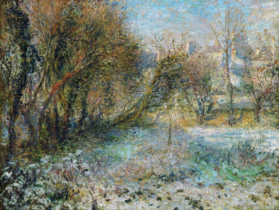 AUGUSTE RENOIR Paysage de neige Snow-covered Landscape. Date/Period 1870 - 1875. Painting. Painting by Pierre Auguste Renoir -1841-1919-