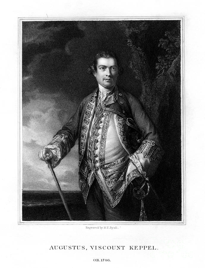 Augustus Keppel, 1st Viscount Keppel Drawing by Print Collector