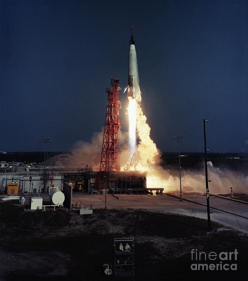 Aurora 7 Mercury Capsule Launch Photograph by Bettmann