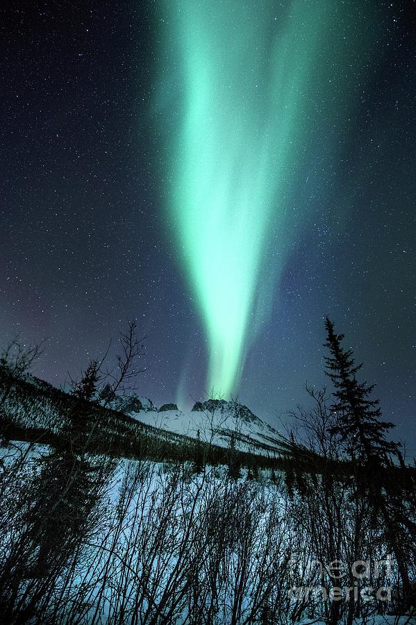 Aurora Borealis Over A Mountain In Alaska Photograph by Chris Madeley/science Photo Library