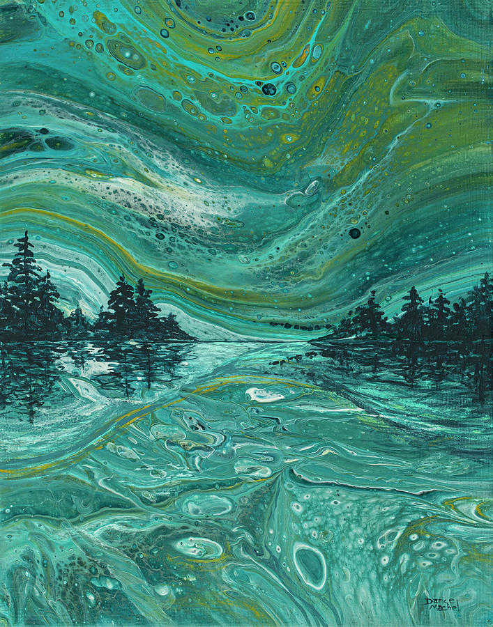 Aurora Borealis Treescape Painting by Darice Machel McGuire