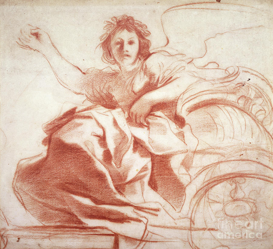 Arts Drawing - Aurora, C.1620 by Guercino