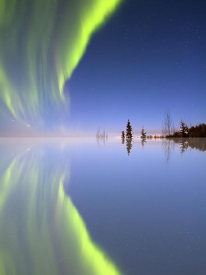 Aurora Mirrored Photograph by Copyright Eab Photography