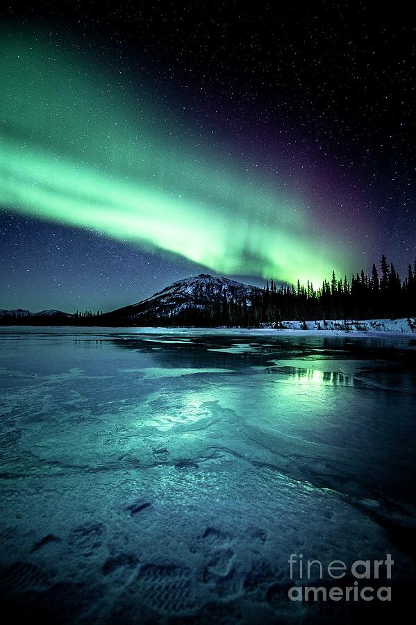 Aurora Over A Frozen River In Alaska Photograph by Chris Madeley/science Photo Library