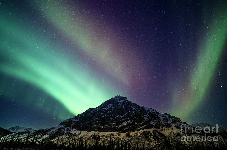 Aurora Over A Mountain Range In Alaska Photograph by Chris Madeley/science Photo Library