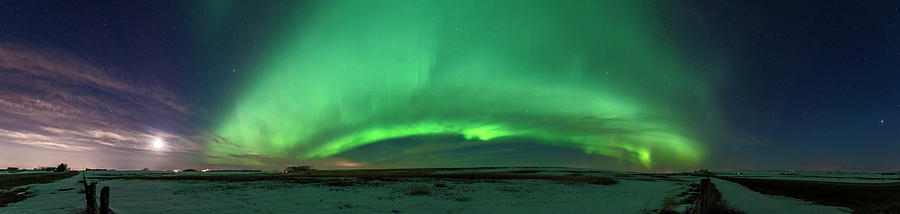 Aurora Panorama On Highway 564 North Photograph by Alan Dyer