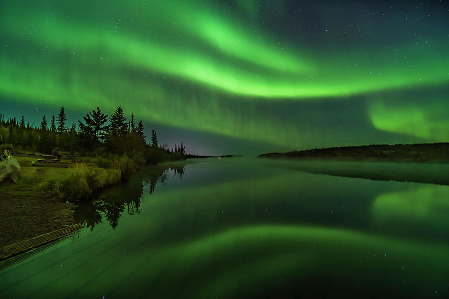 Aurora Reflections At Madeline Lake 7 Photograph by Alan Dyer - Fine ...