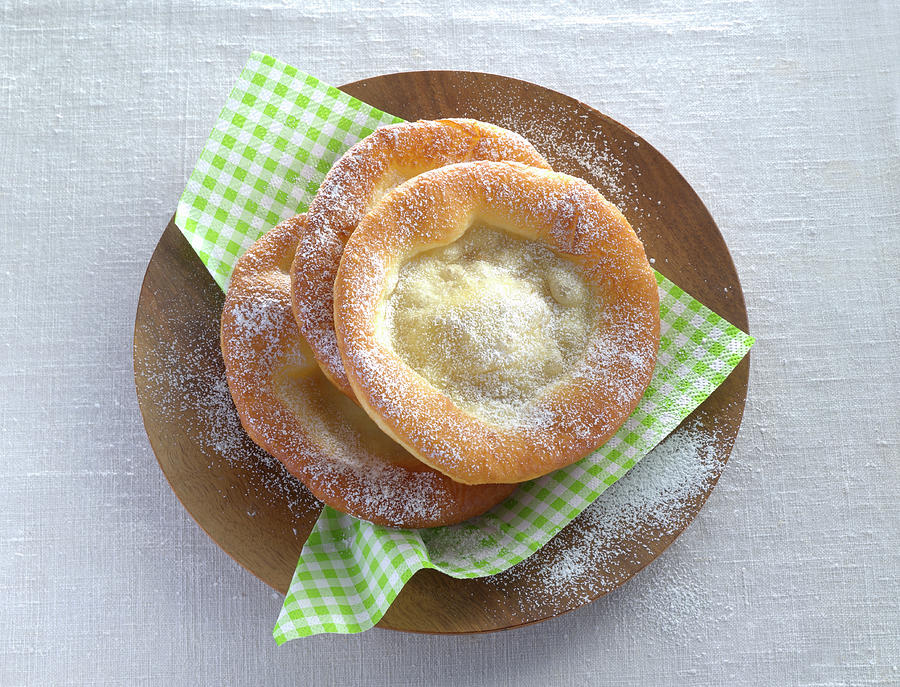Ausgezogne bavarian Doughnuts On A Plate Photograph by Linda Sonntag