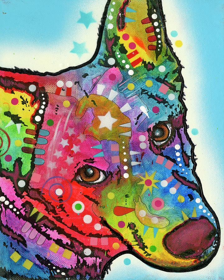 Animal Mixed Media - Aussie Sheep Dog by Dean Russo- Exclusive