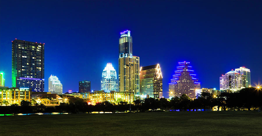 Austin Cityscape Skyline At Night Photograph by Dszc