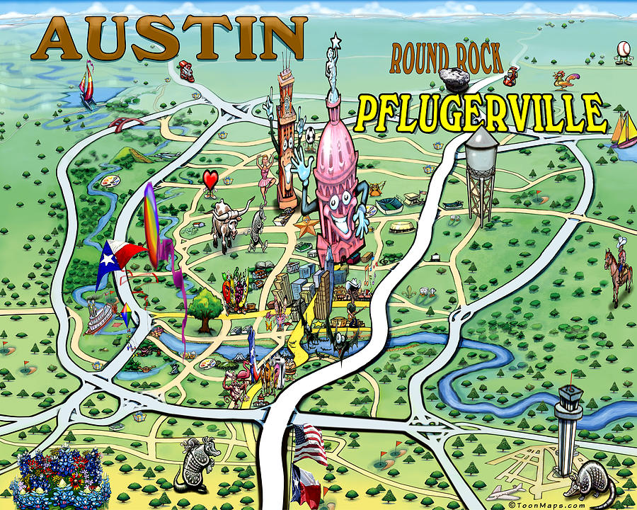 Austin Pflugerville Texas Digital Art by Kevin Middleton