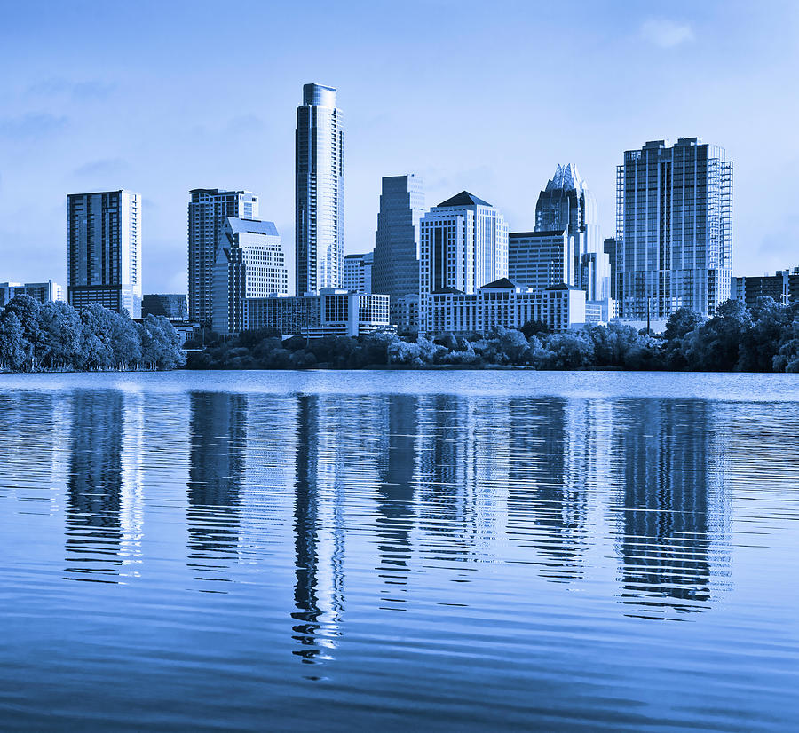Austin Skyline At Sunrise Reflected In Photograph by Dszc