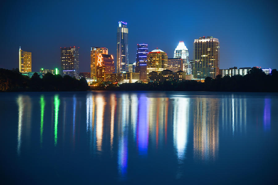 Austin Skyline Cityscape At Night Photograph by Dszc