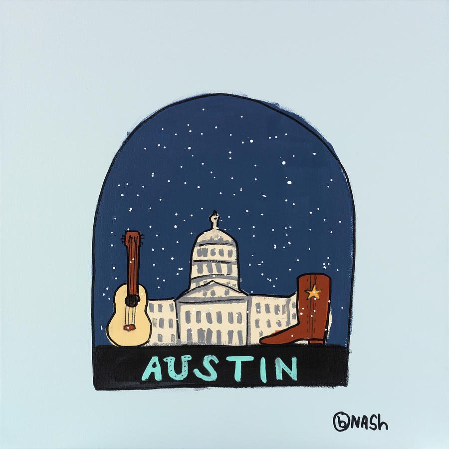 Austin Snow Globe Painting by Brian Nash - Fine Art America