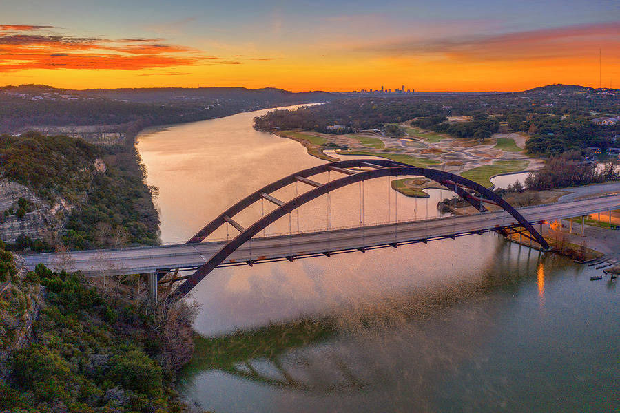 Austin Texas 360 Bridge Aerial View 12161 Photograph by Rob Greebon ...