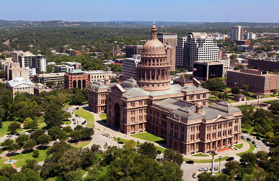 Austin Texas Aerial Of Capitol And City Photograph by Jodijacobson