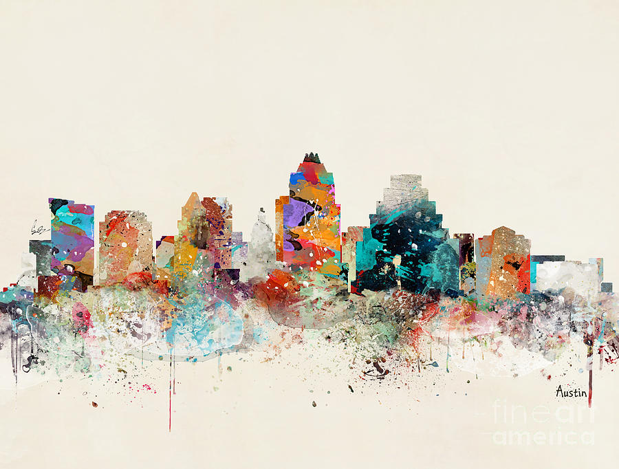 Austin Painting - Austin Texas Skyline by Bri Buckley