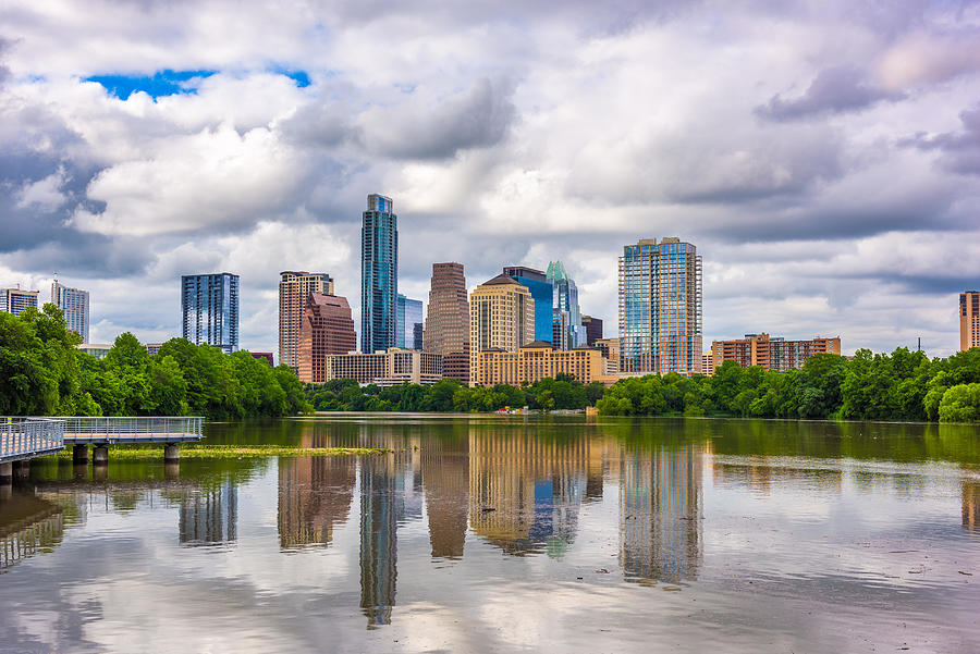 Austin Photograph - Austin, Texas, Usa River And Skyline by Sean Pavone