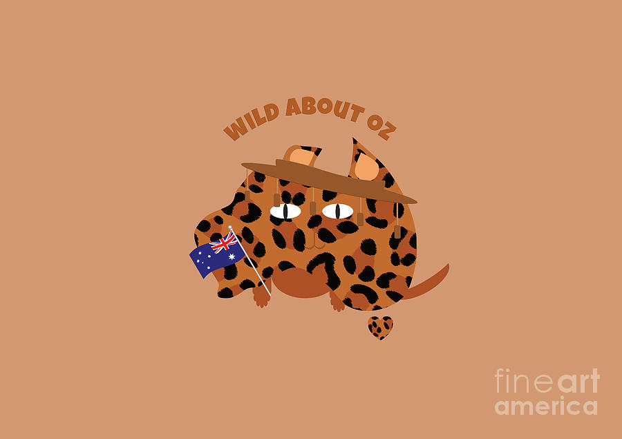 Australia Day Cat and Flag Animal Print by Barefoot Bodeez Art Australia Day Cat and Flag Animal Print by Barefoot Bodeez Art