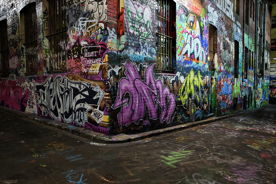 Australia, Melbourne, Graffiti On Wall Photograph by John W Banagan
