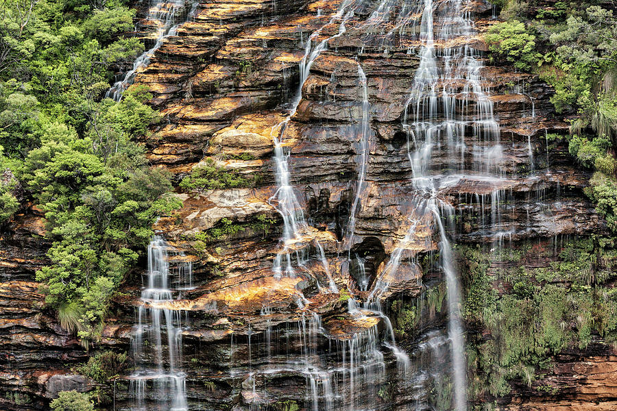 Australia, New South Wales, Blue Mountains National Park, Greater, Katoomba, Wentworth Falls Near Katoomba Digital Art by Brook Mitchell