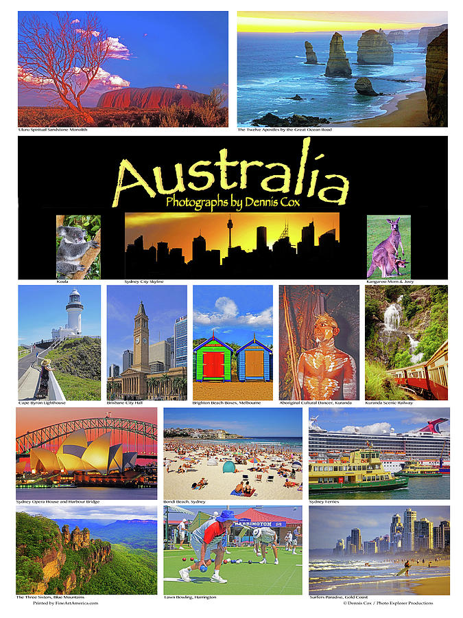 Australia Travel Poster Photograph by Dennis Cox
