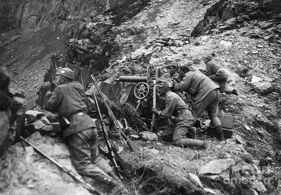 Austrian Machine Gunners In Ditch Photograph by Bettmann