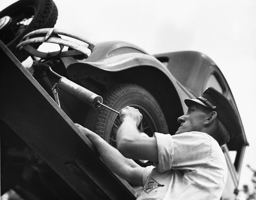Auto Mechanic Vintage Photograph by George Marks