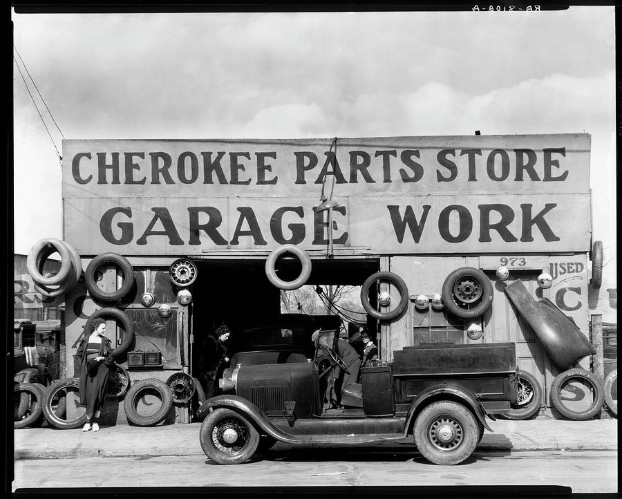 Vintage Digital Art - Auto Parts Shop. Atlanta, Georgia by Print Collection
