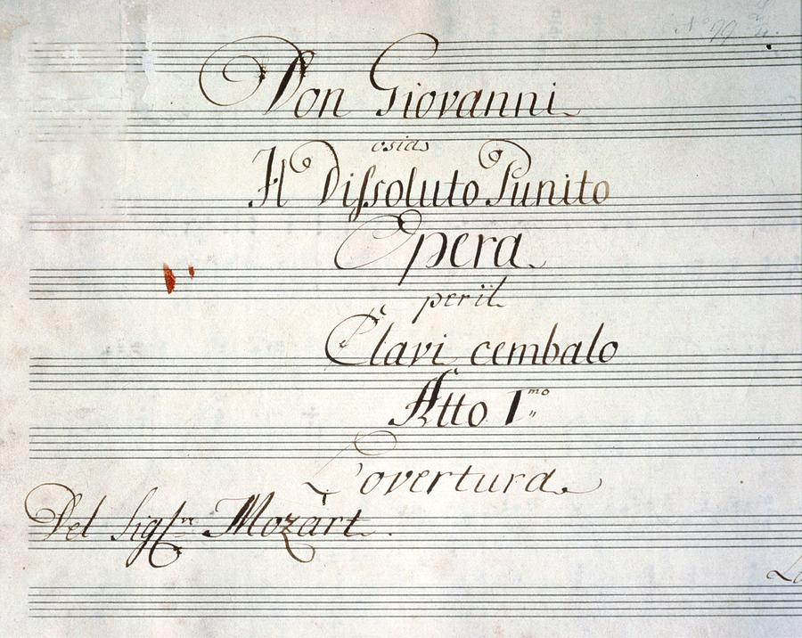 Autographed frontispiece to Don Giovanni by Mozart. JOHANN WOLFGANG MOZART . Painting by Album