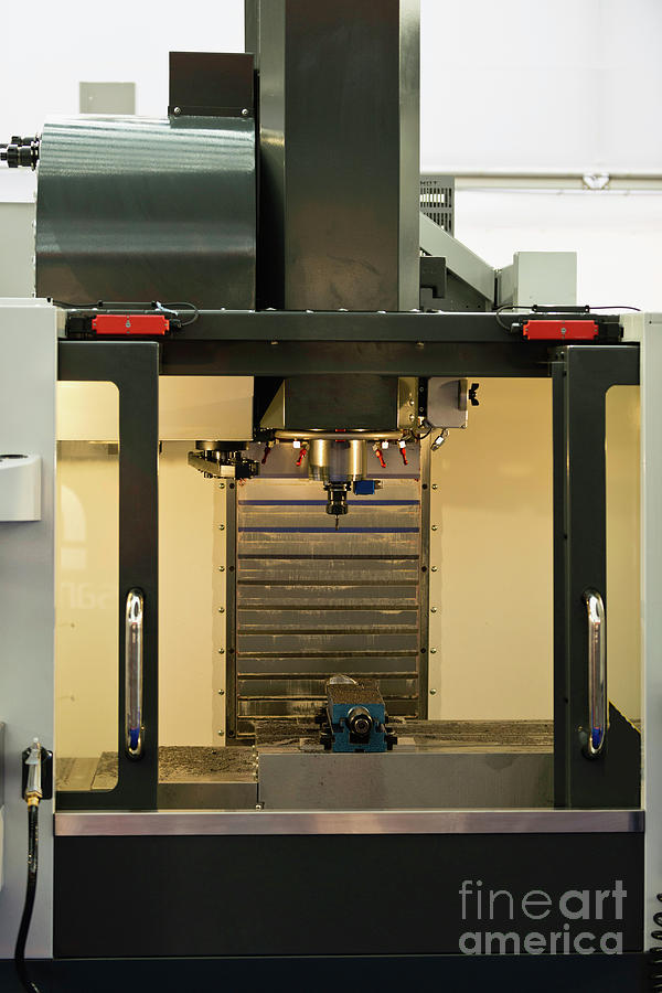 Tool Photograph - Automated Metal Processing Lathe by Microgen Images/science Photo Library