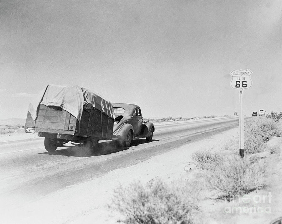 Automobile Pulling Trailer On Route 66 Photograph by Bettmann